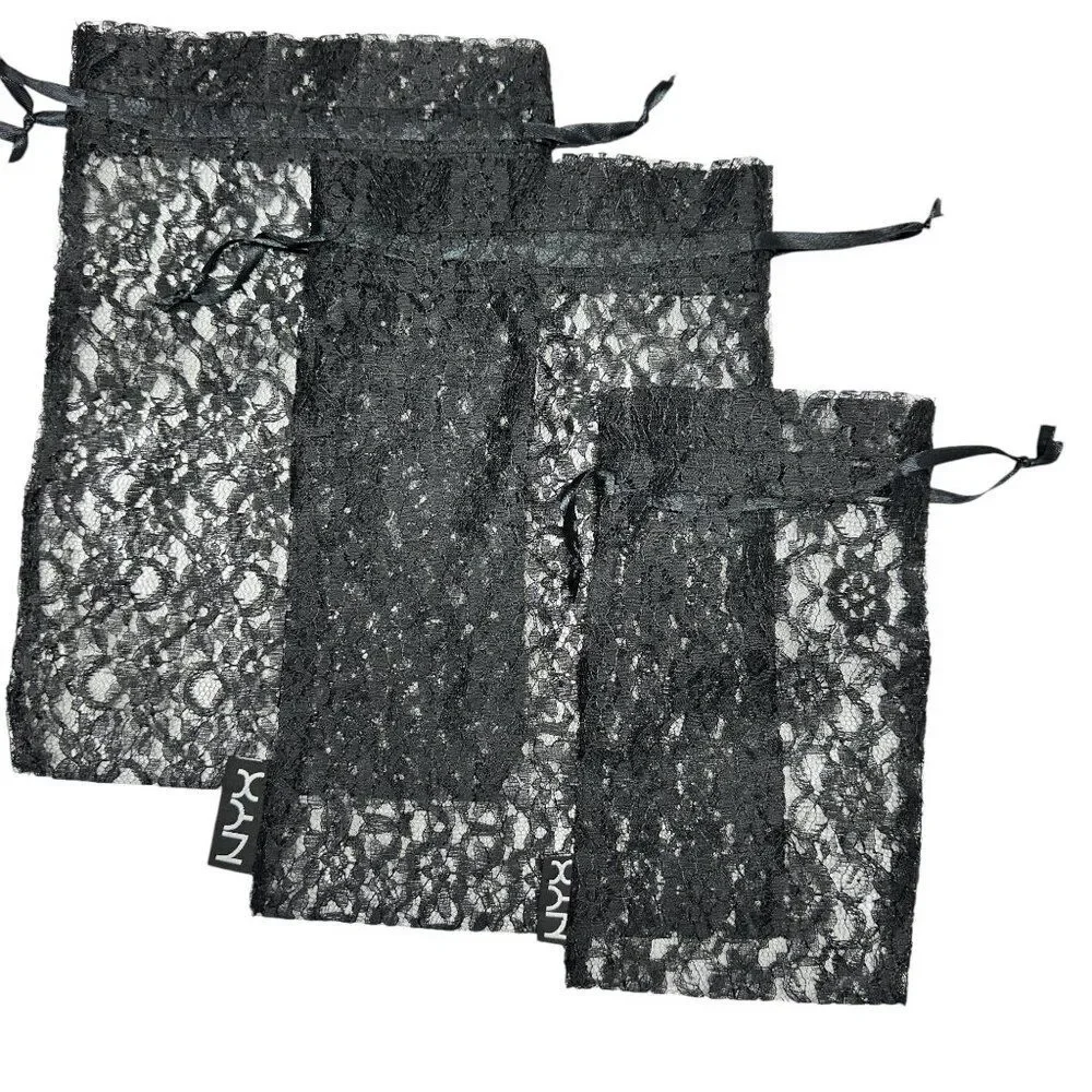 Black Lace Bags (Set of 3)